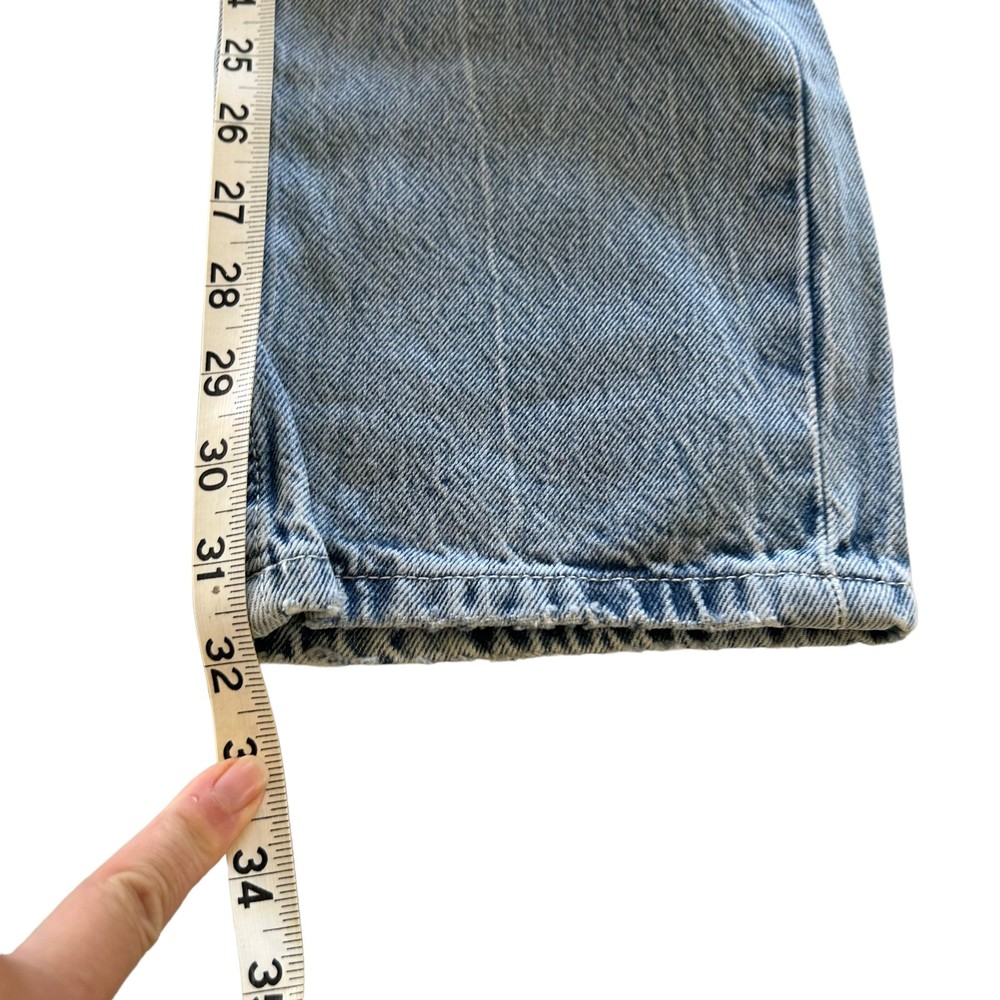 New BERSHKA Womens Blue Jeans Straight Fit High Rise Denim Pants Size US 4/EU 36 - Picture 8 of 13